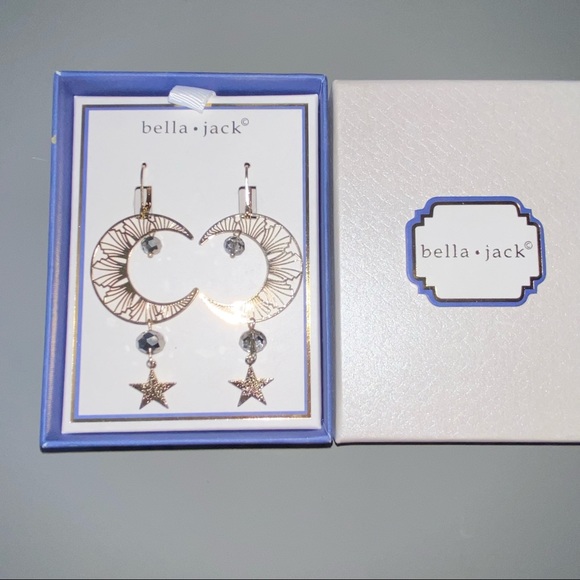 NWT Bella Jack Moon Mandala Star Crystal Drop Earrings - Picture 4 of 4